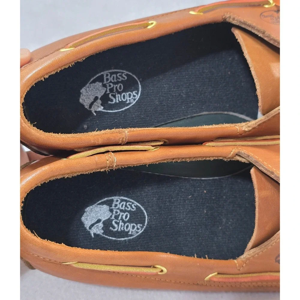 Bass Pro Shops Leather‎ Boat Fishman Shoes Moccasins Laced Deck Shoes Size 12